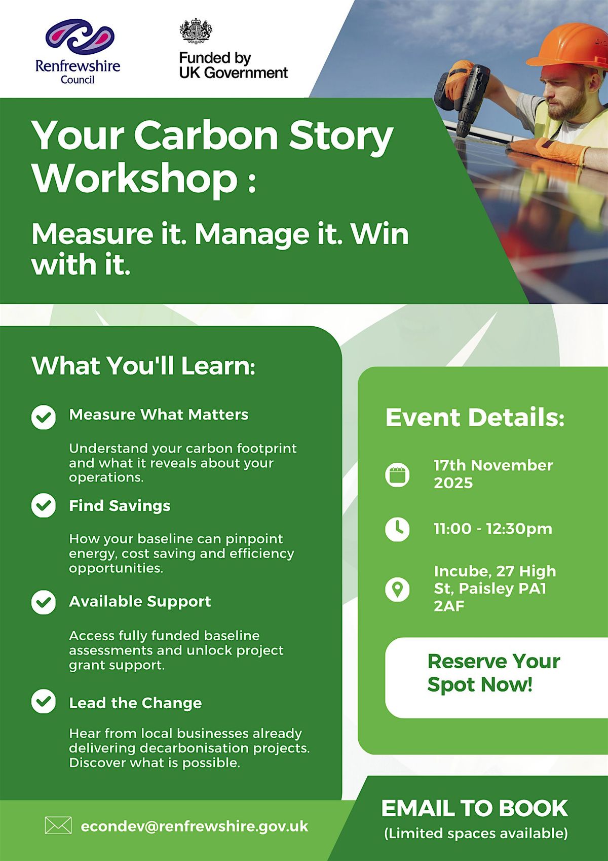 Your Carbon Story Workshop: Measure it, Manage it, Win with it. | Event in Paisley | AllEvents