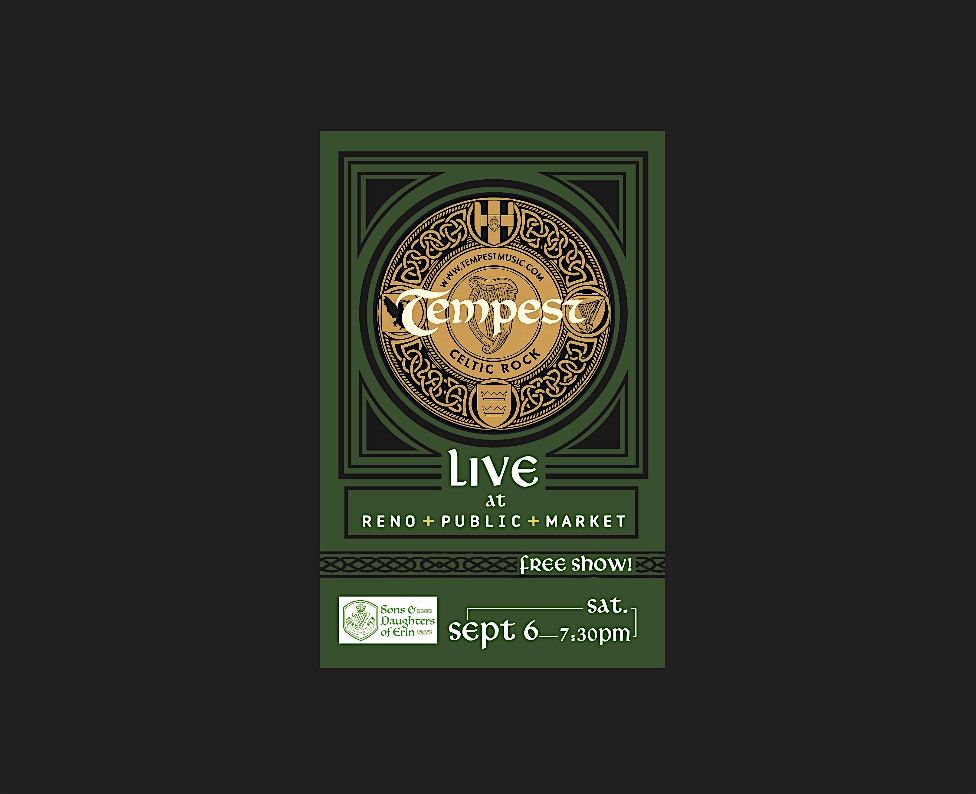Tempest Celtic Rock Band LIVE at  Reno Public Market, 6 September | Event in Reno | AllEvents
