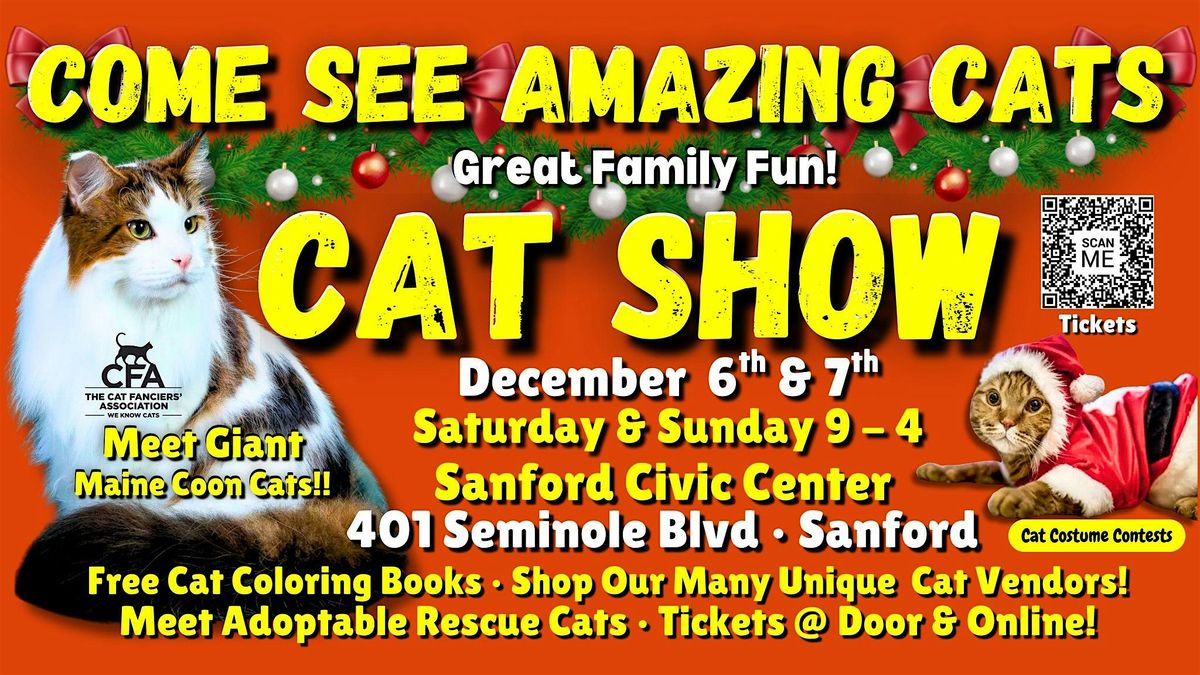 CAT SHOW - Sanford Civic Center - Saturday & Sunday - December 6 & 7, 2025, 6 December | Event in Sanford