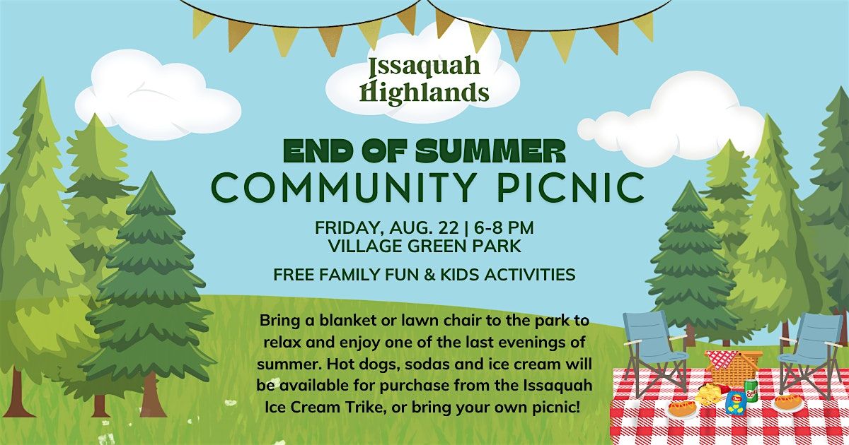 End of Summer Community Picnic, 22 August | Event in Issaquah | AllEvents