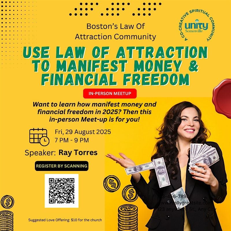 How To Use the Law Of Attraction to Manifest Money In-Person Meet-Up, 29 August | Event in Somerville | AllEvents