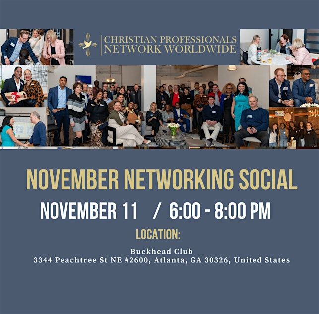 Christian Professionals Network November Networking Social, 11 November | Event in Atlanta | AllEvents