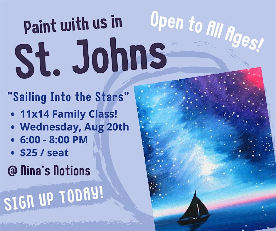 Sailing into the Stars – Family Class at Nina's Notions – St. Johns, 20 August | Event in Saint Johns