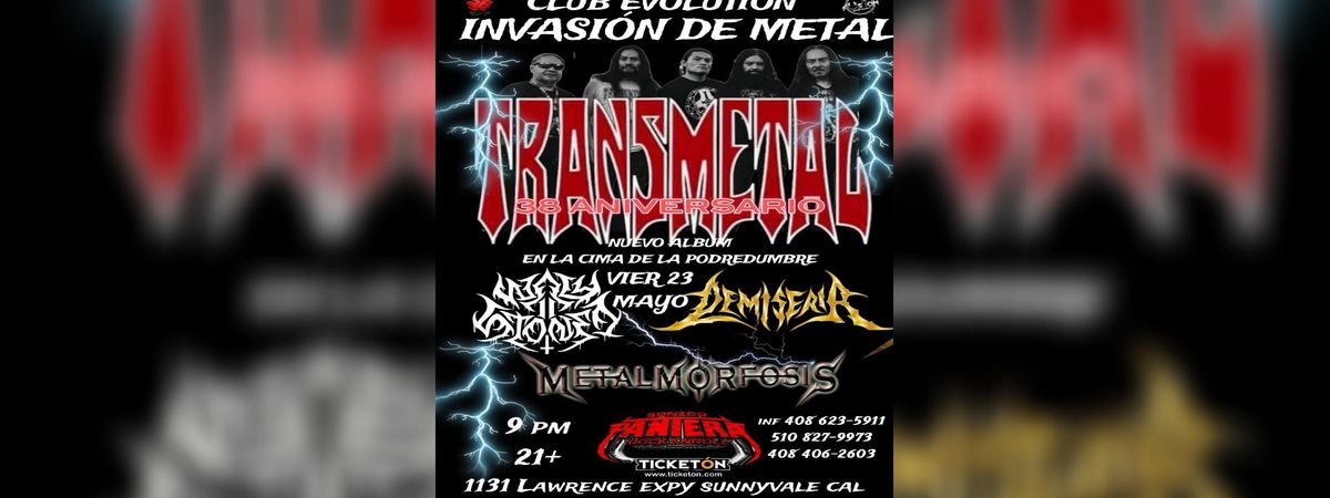 TRANSMETAL Y MAS EN SUNNYVALE, 23 May | Event in Sunnyvale | AllEvents