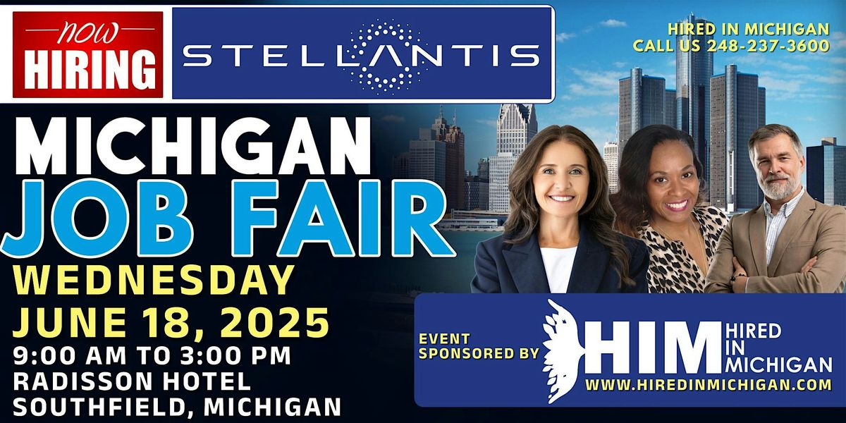 Detroit Job Fair June 18, 2025 Featuring Stellantis, 18 June | Event in Southfield | AllEvents