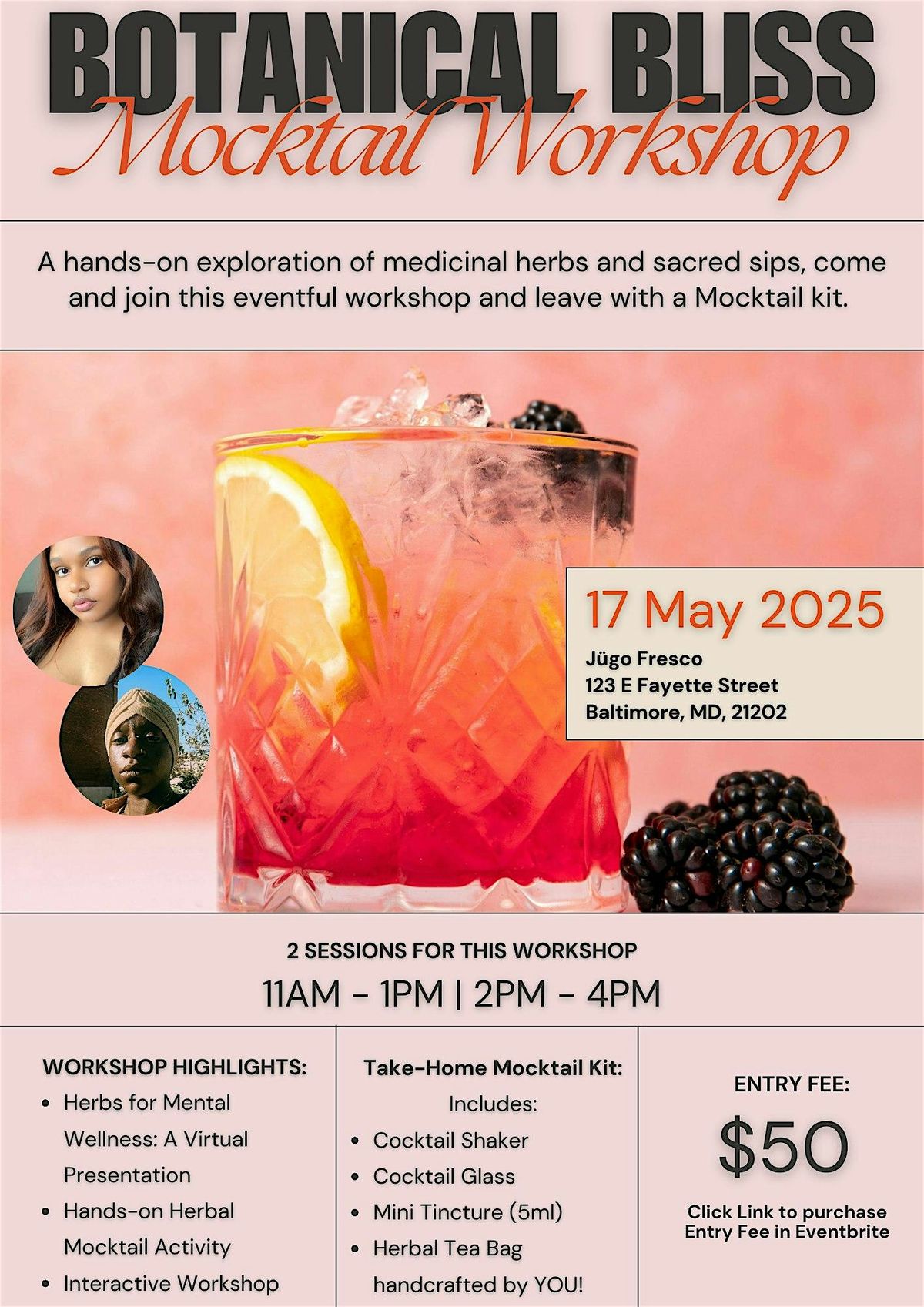 Botanical Bliss Mocktail Workshop, 17 May | Event in Baltimore | AllEvents