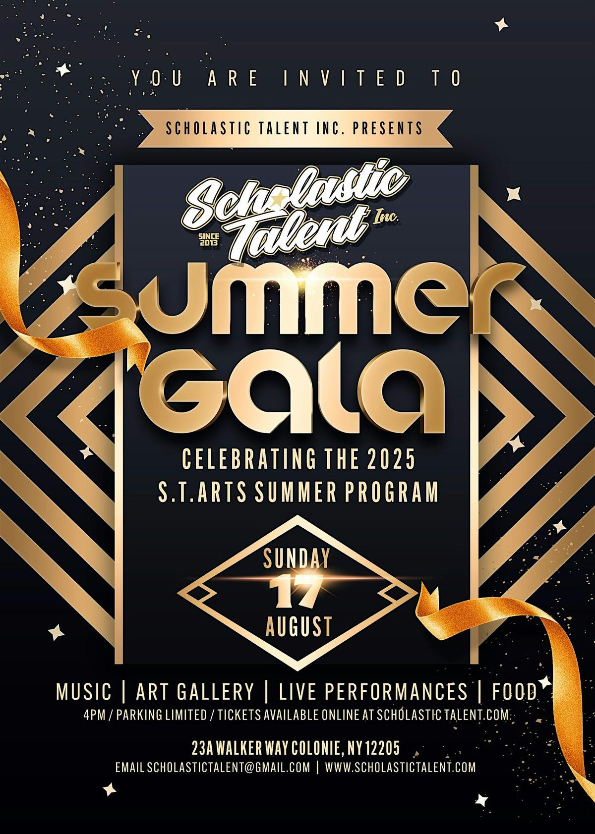 S.T.arts Summer Gala, 17 August | Event in Colonie | AllEvents