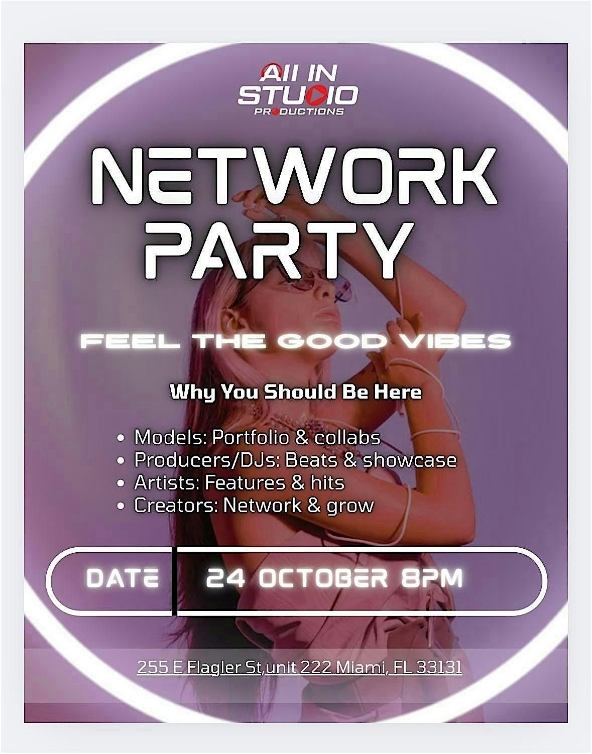 All In Studios Network Party – Models • Producers • Singers • DJs • Creator, 25 October | AllEvents