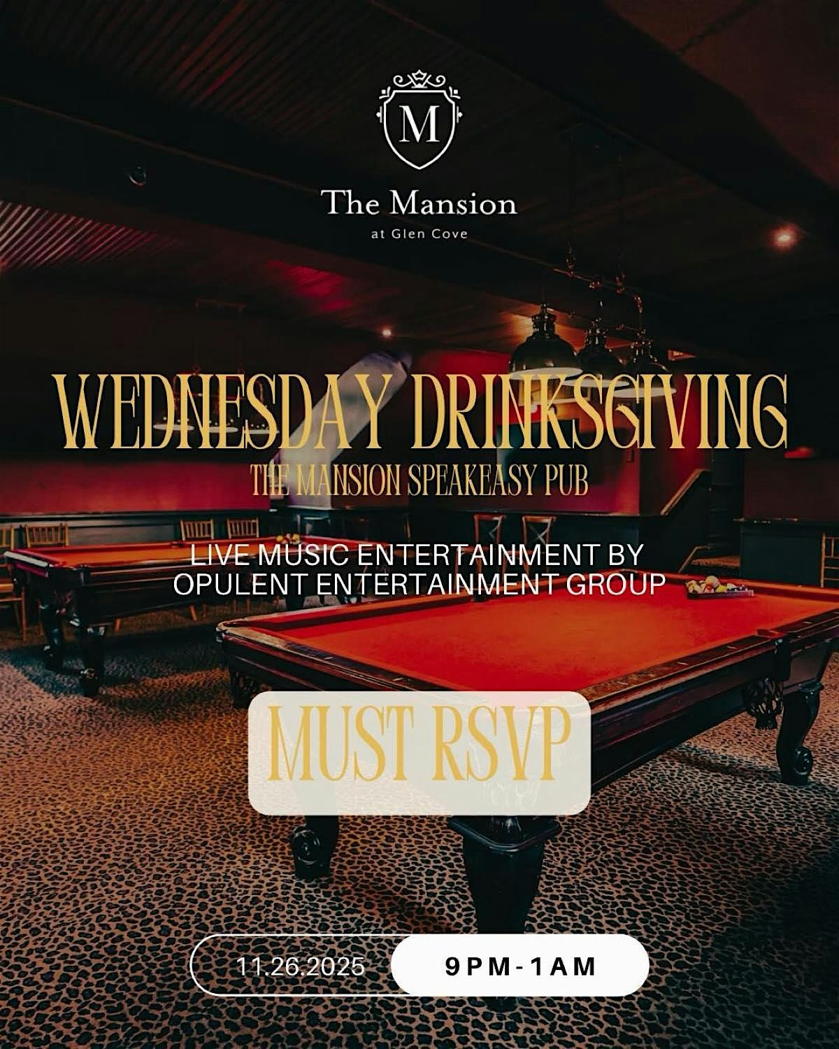 Drinksgiving at The Mansion Speakeasy Pub | Event in Glen Cove | AllEvents