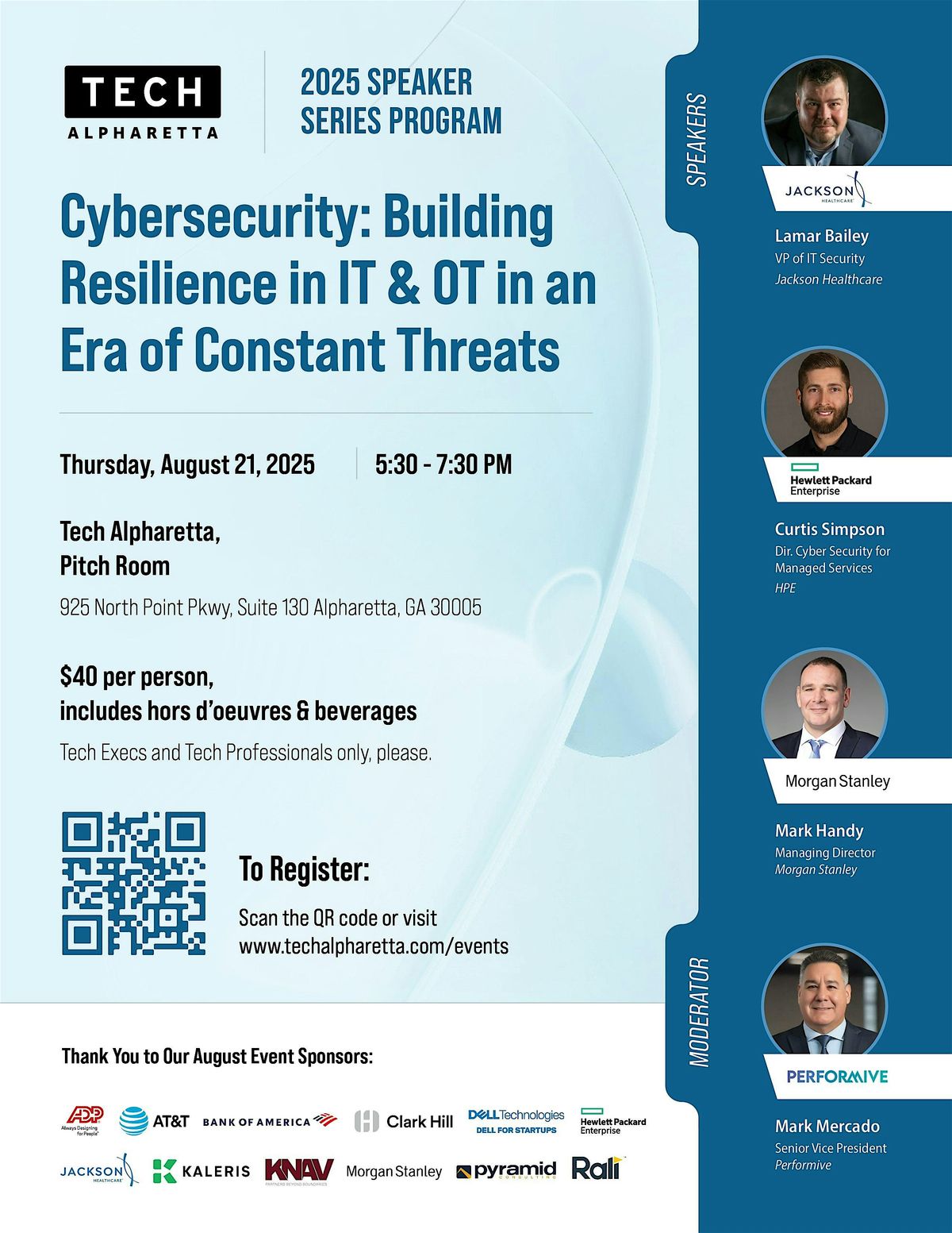 Cybersecurity: Building Resilience in IT & OT in an Era of Constant Threats, 21 August | Event in Alpharetta