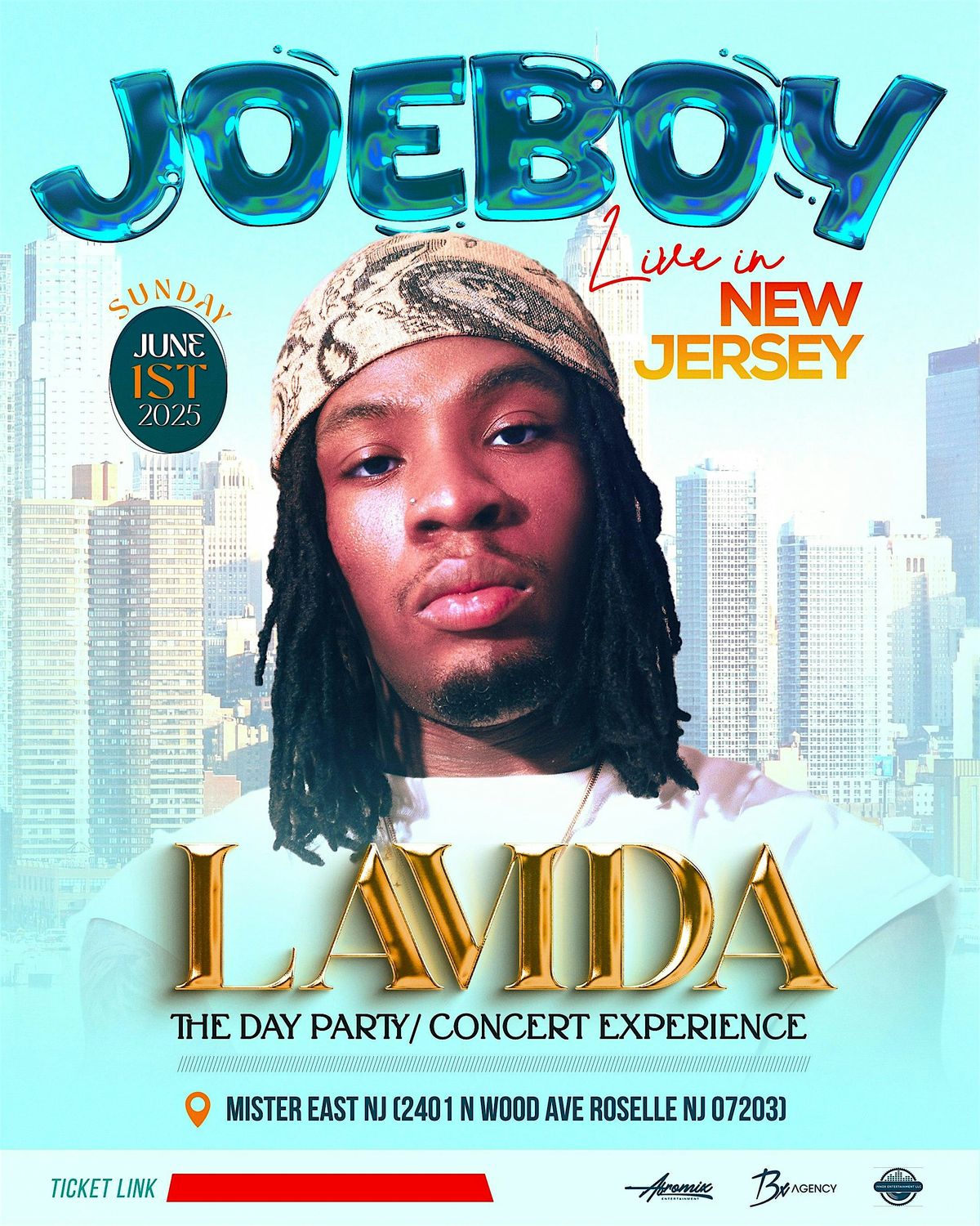 JOEBOY LIVE IN JERSEY, 1 June | Event in Roselle | AllEvents