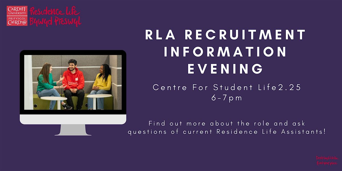 RLA Recruitment Information Evening ¦ Noson Gwybodaeth Recriwtio RLA, 2 December | Event in Cardiff | AllEvents