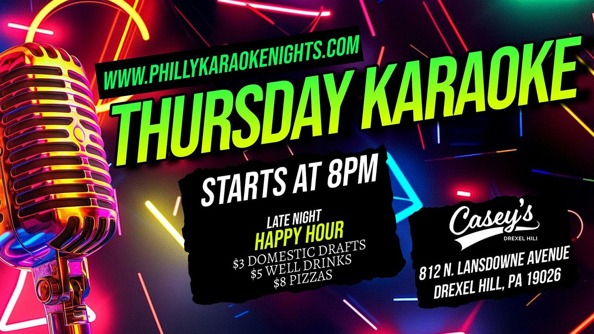 Thursday Karaoke at Casey's Restaurant (Drexel Hill - Delaware County, PA) | Event in Drexel Hill | AllEvents