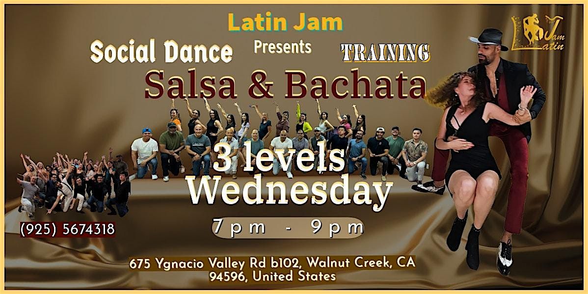 Wednesday Social  Dance Training |Salsa Class |Bachata Class| Beg, Int, Adv | Event in Walnut Creek | AllEvents