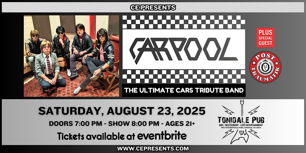 Carpool - The Ultimate Cars Tribute Band, 23 August | Event in Oakdale | AllEvents