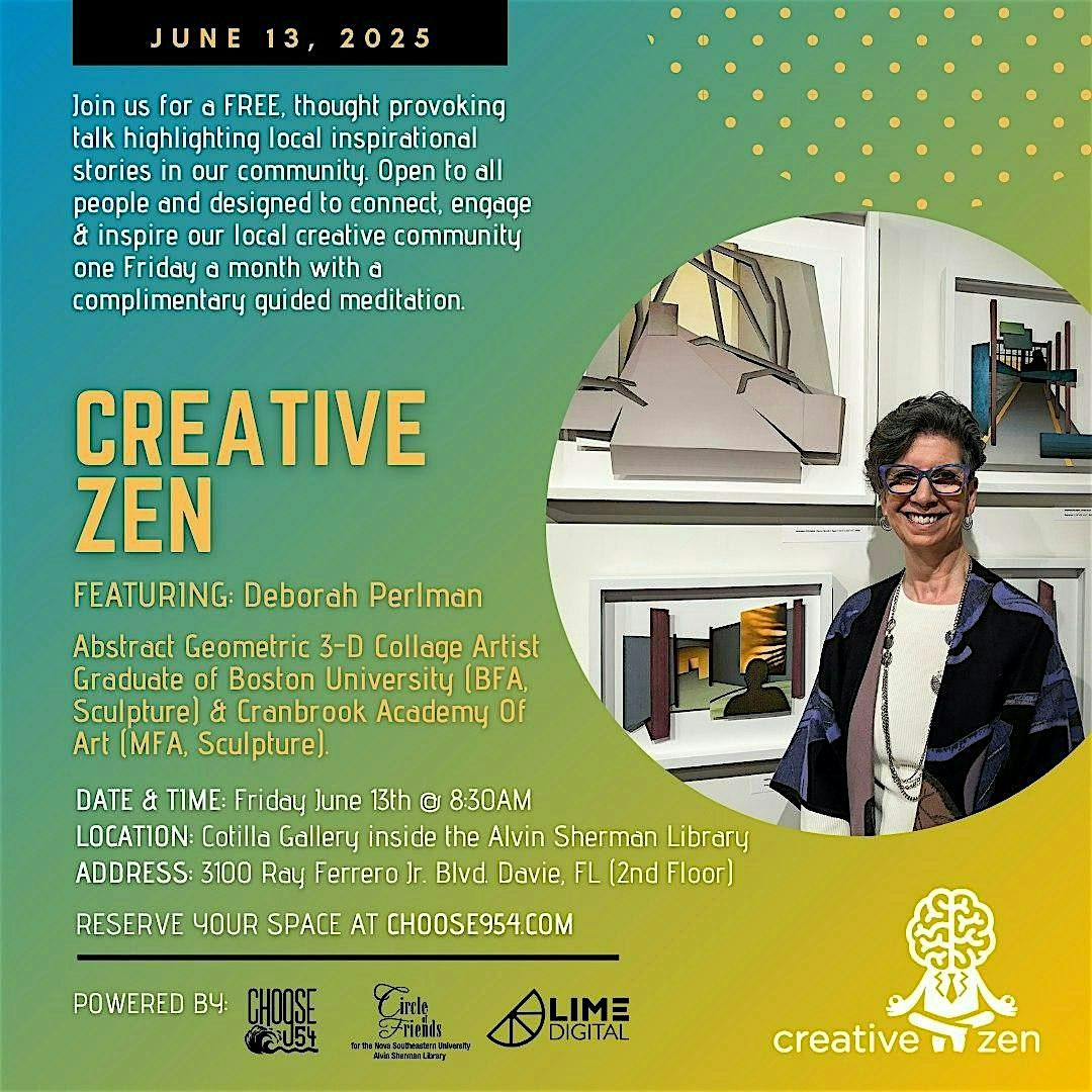CreativeZen Talks Presents Deborah Perlman (June 2025), 13 June | Event in Davie | AllEvents