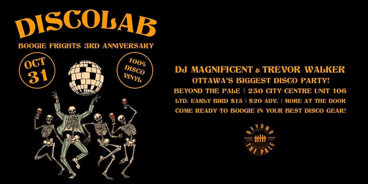 DiscoLab: [“Boogie Frights” 3 Year Anniversary!], 31 October | Event in Ottawa | AllEvents
