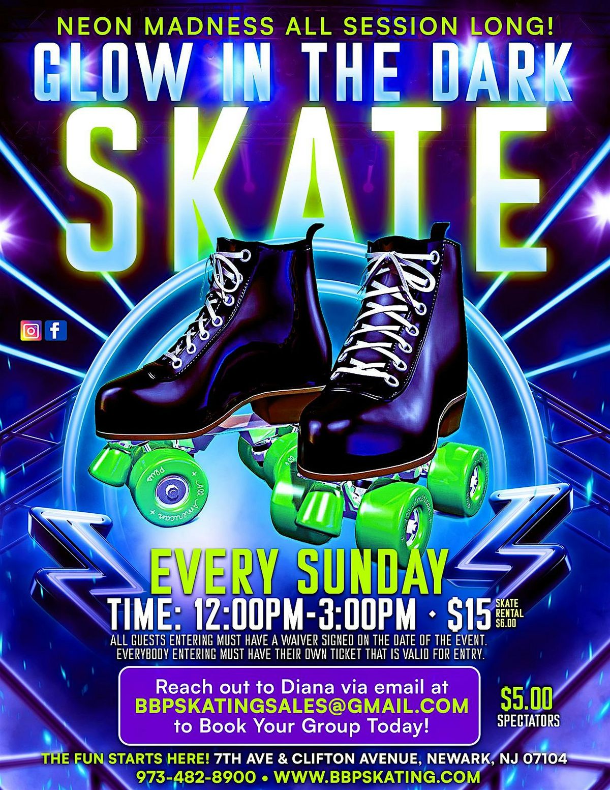 GLOW Sunday Family Skate 2025 | Event in Newark | AllEvents