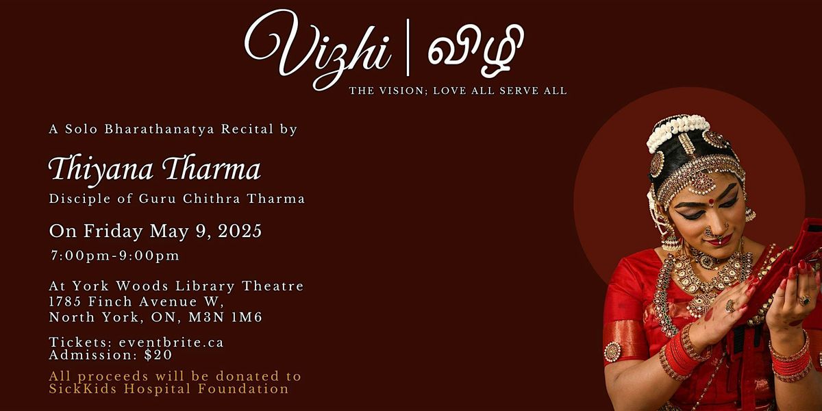 Vizhi - The Vision; Love All Serve All, 9 May | Event in Toronto | AllEvents