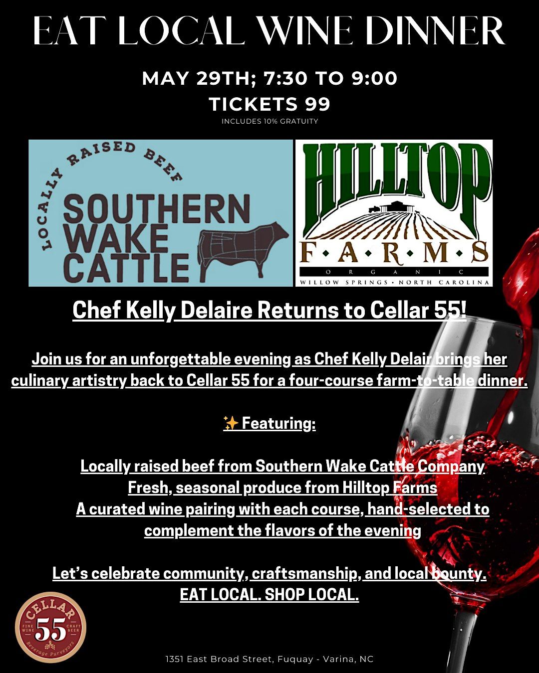 Eat Local Wine Dinner, 29 May | Event in Fuquay-Varina | AllEvents