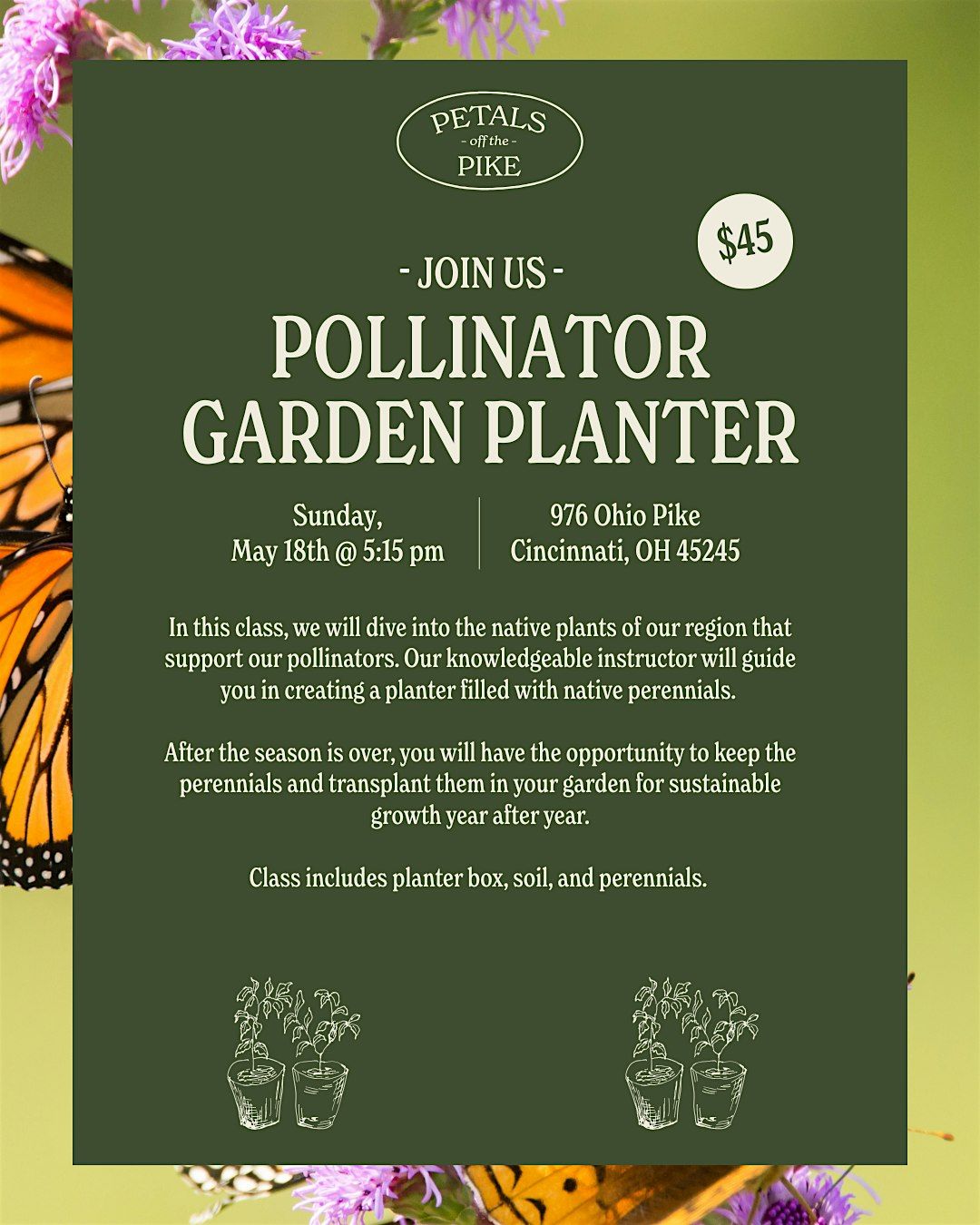 Pollinator Garden Planter Class, 18 May | Event in Cincinnati | AllEvents