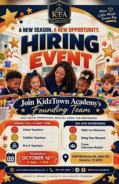 Childcare Hiring Event: KidzTown Academy