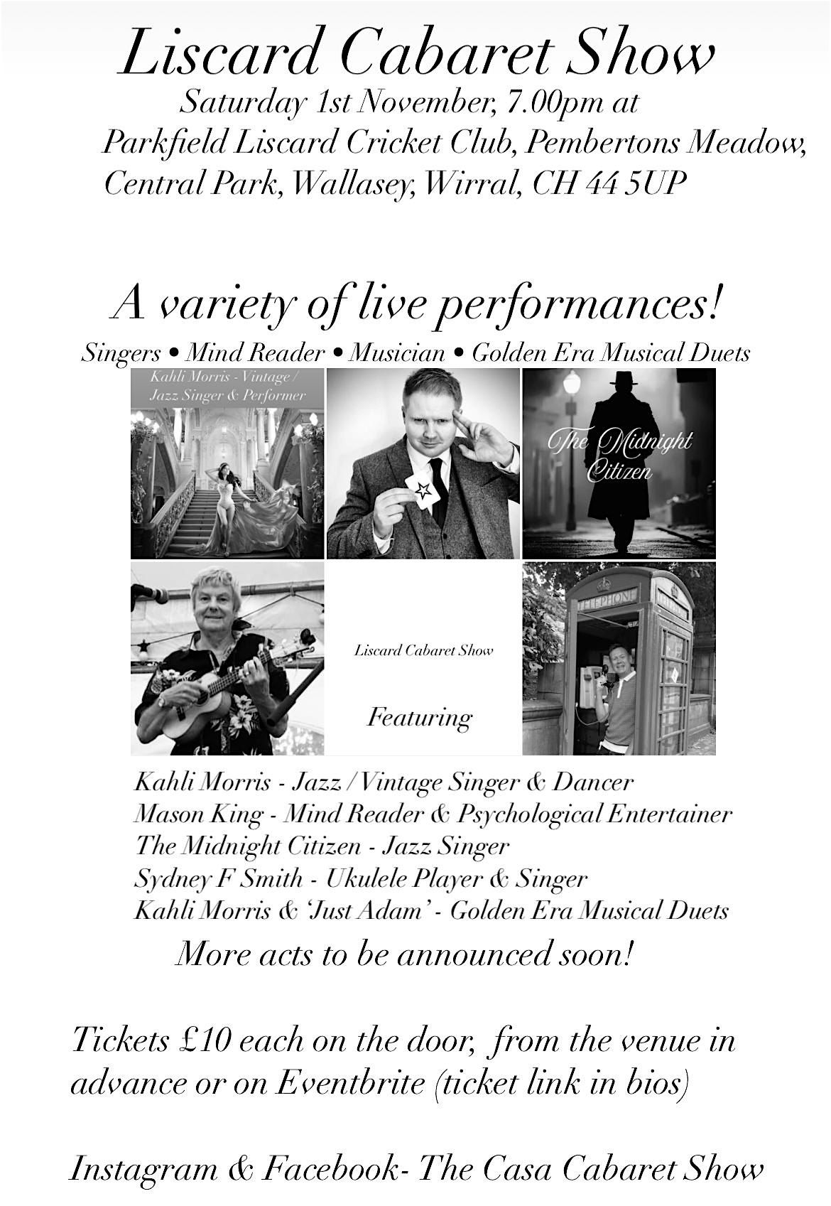Liscard Cabaret Show, 1 November | Event in Wallasey | AllEvents