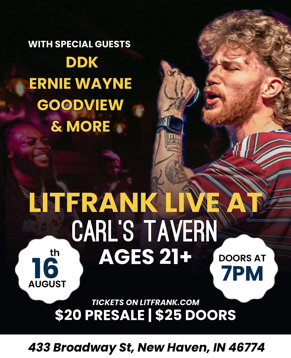 LITFRANK LIVE AT CARL'S TAVERN, 16 August | Event in New Haven | AllEvents