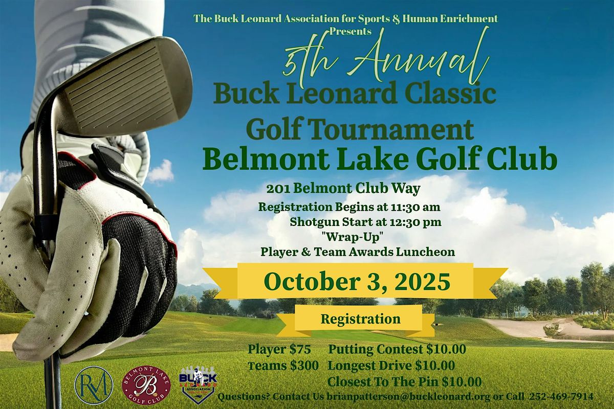 The 5th Annual Buck Leonard Golf Classic for Youth Sports & STEM Education, 3 October | Event in Rocky Mount