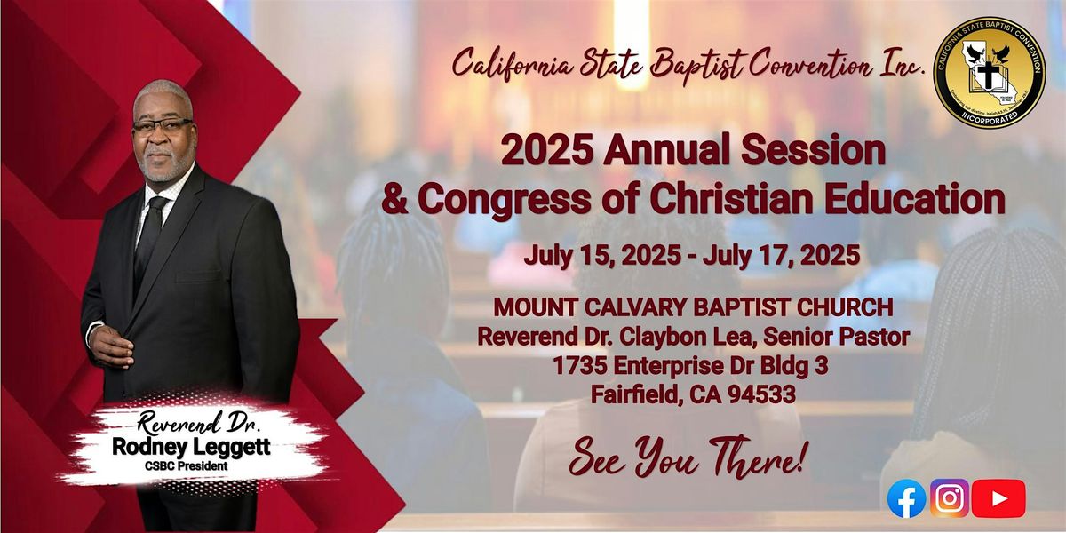 CSBC 2025 Annual Session and Congress of Christian Education, 15 July | Event in Fairfield | AllEvents