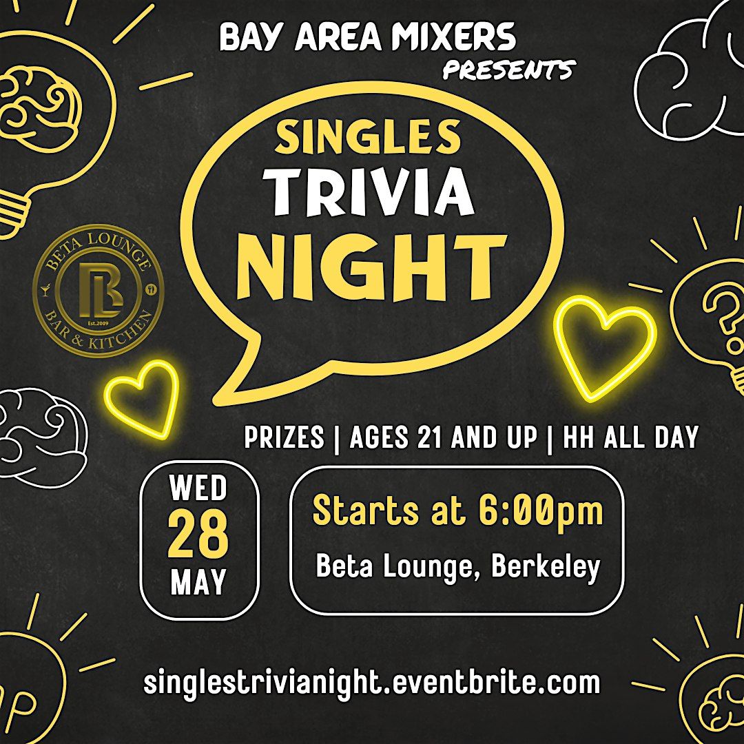 Singles Trivia Night I Ages 21 and up, 28 May | Event in Berkeley | AllEvents