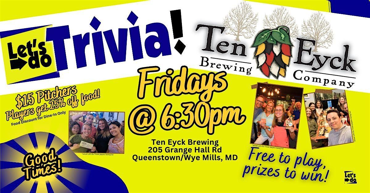 Let's Do Trivia! at Ten Eyck Brewing | Event in Queenstown | AllEvents