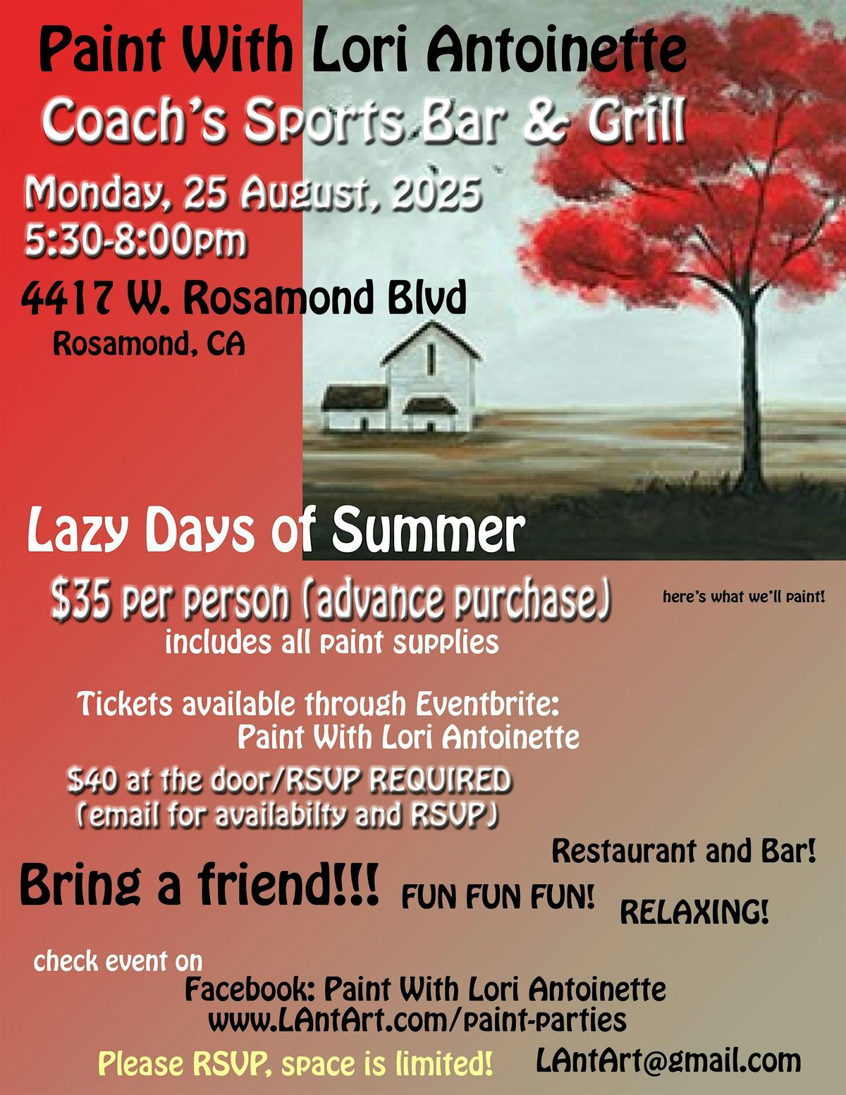 Lazy Days of Summer! PWLA at Coach's, 25 August | Event in Rosamond | AllEvents