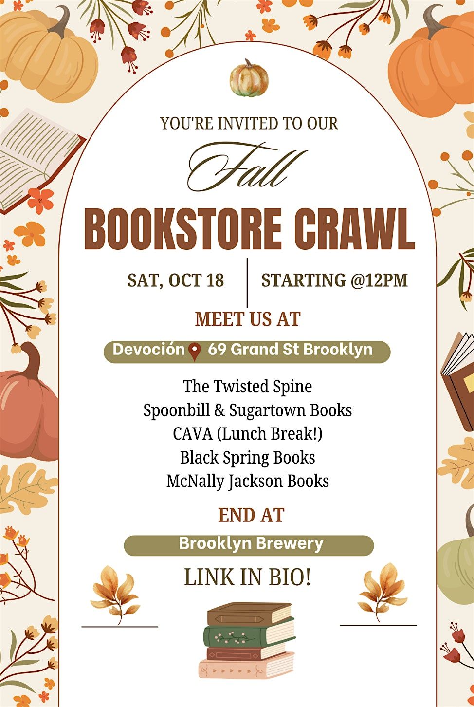 Fall Bookstore Crawl, 18 October | Event in Brooklyn | AllEvents