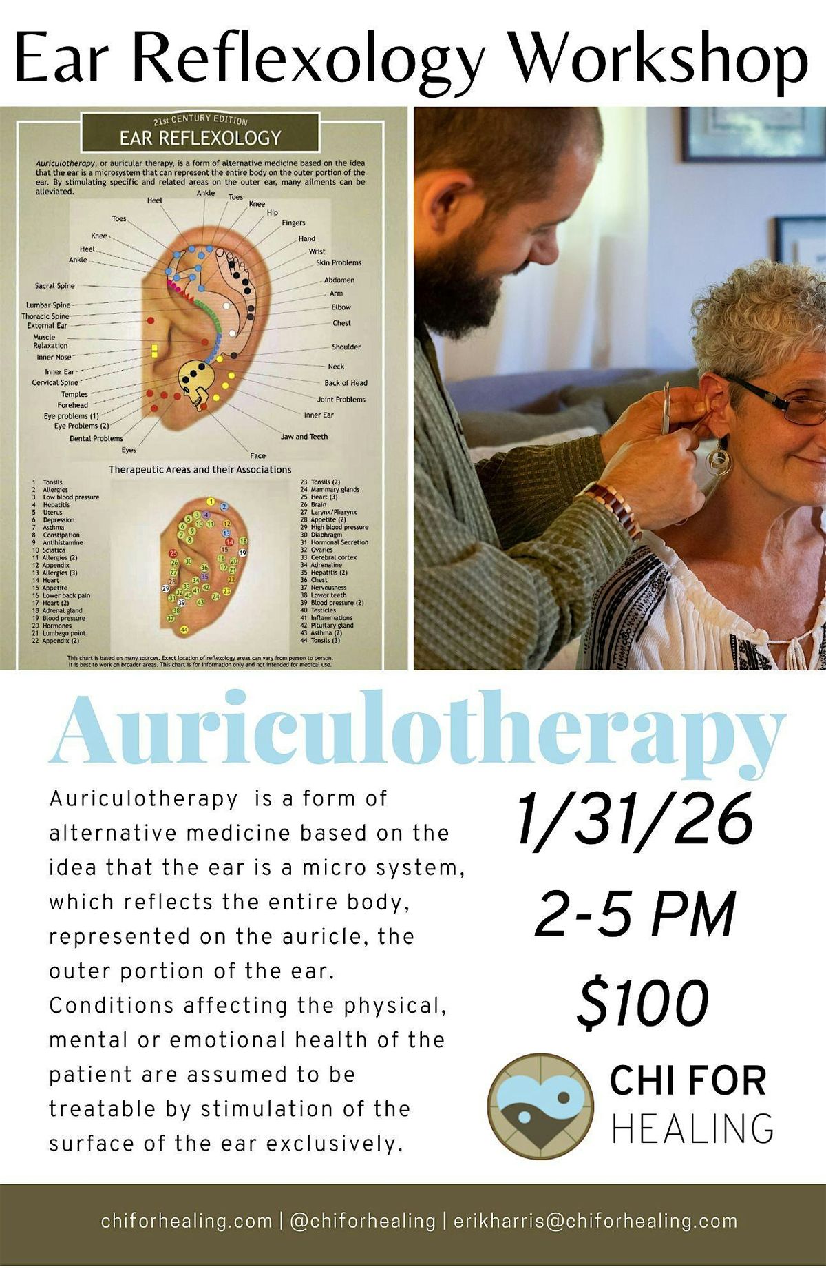 Introduction to Auriculotherapy (Ear Reflexology) Workshop, 31 January | Event in Durham | AllEvents