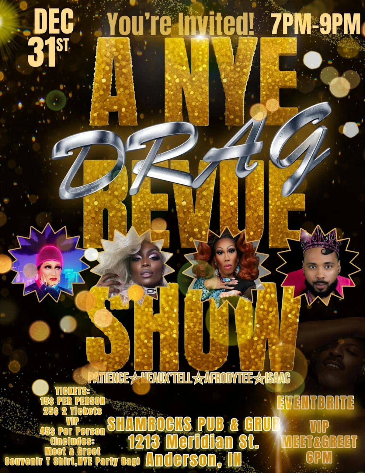 SHAMROCKS PUB & GRUB NYE ALL STAR DRAG REVUE SHOW, 31 December | Event in Anderson | AllEvents