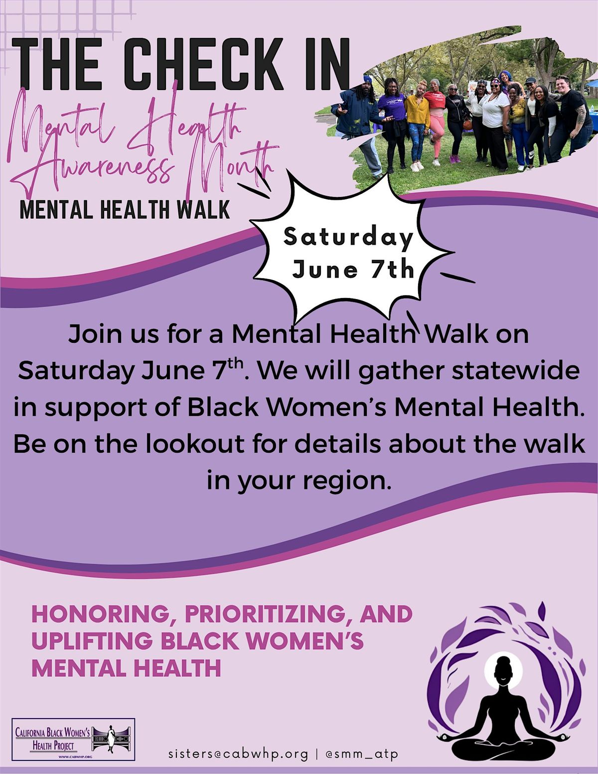 BWA Inland Empire & CABWHP: 'THE CHECK-IN' MENTAL HEALTH WALK, 7 June | Event in Rialto | AllEvents