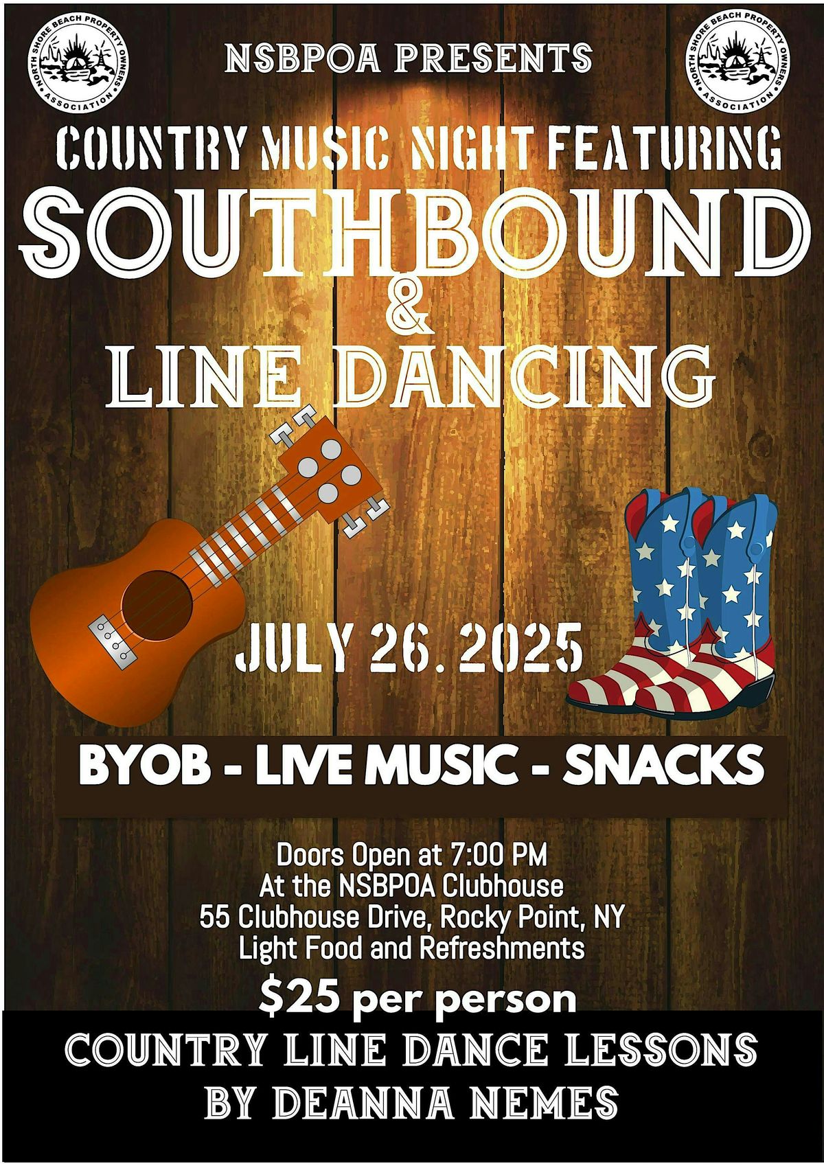 NSBPOA Presents: Country Western Night with Southbound and Line Dancing!, 26 July | Event in Rocky Point | AllEvents
