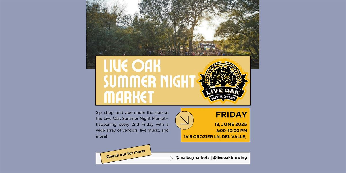 Live Oak Brewing Night Market, 13 June | Event in Austin | AllEvents