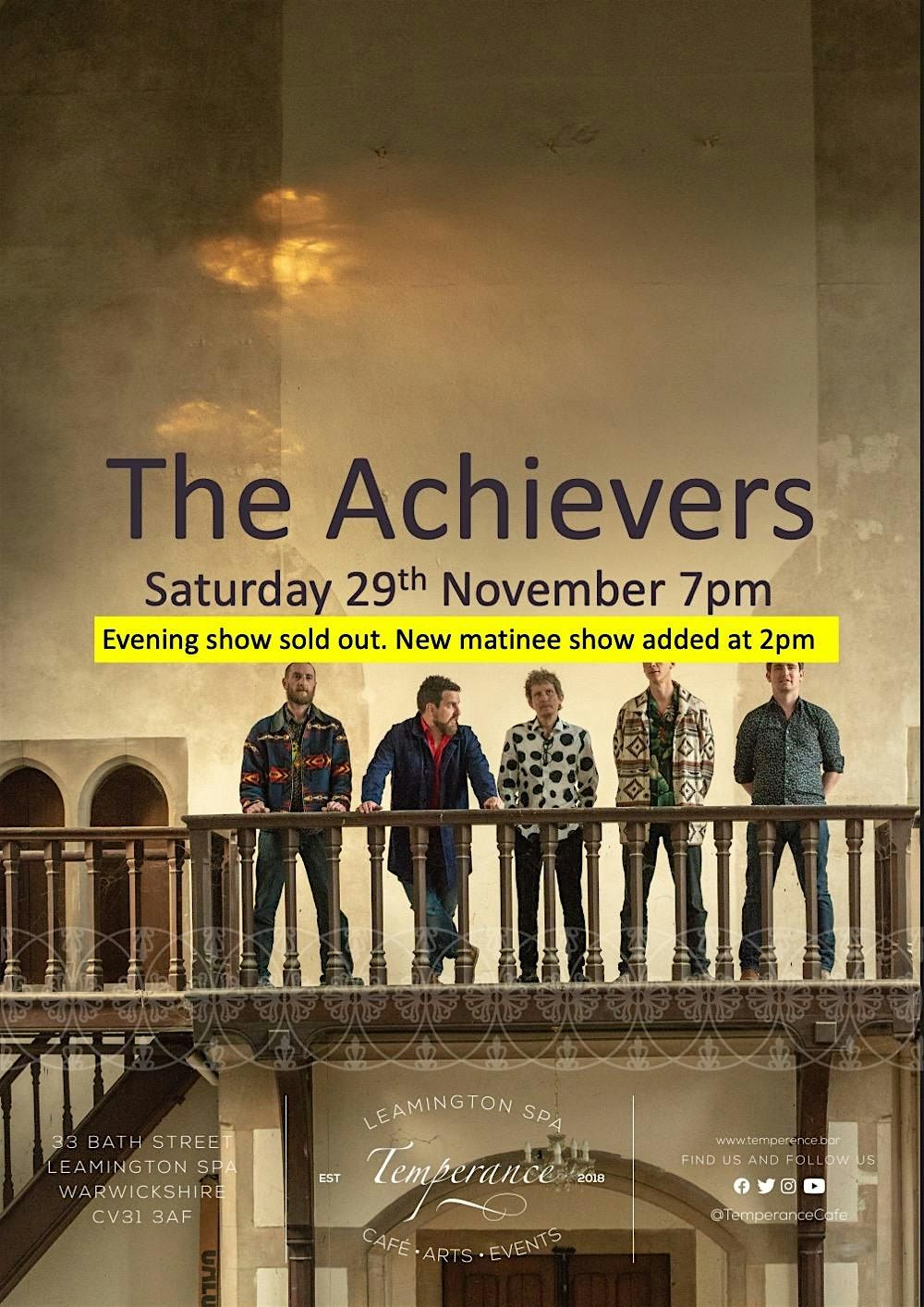 blues @ temperance | The Achievers "stripped-back" matinee show, 29 November | Event in Leamington Spa