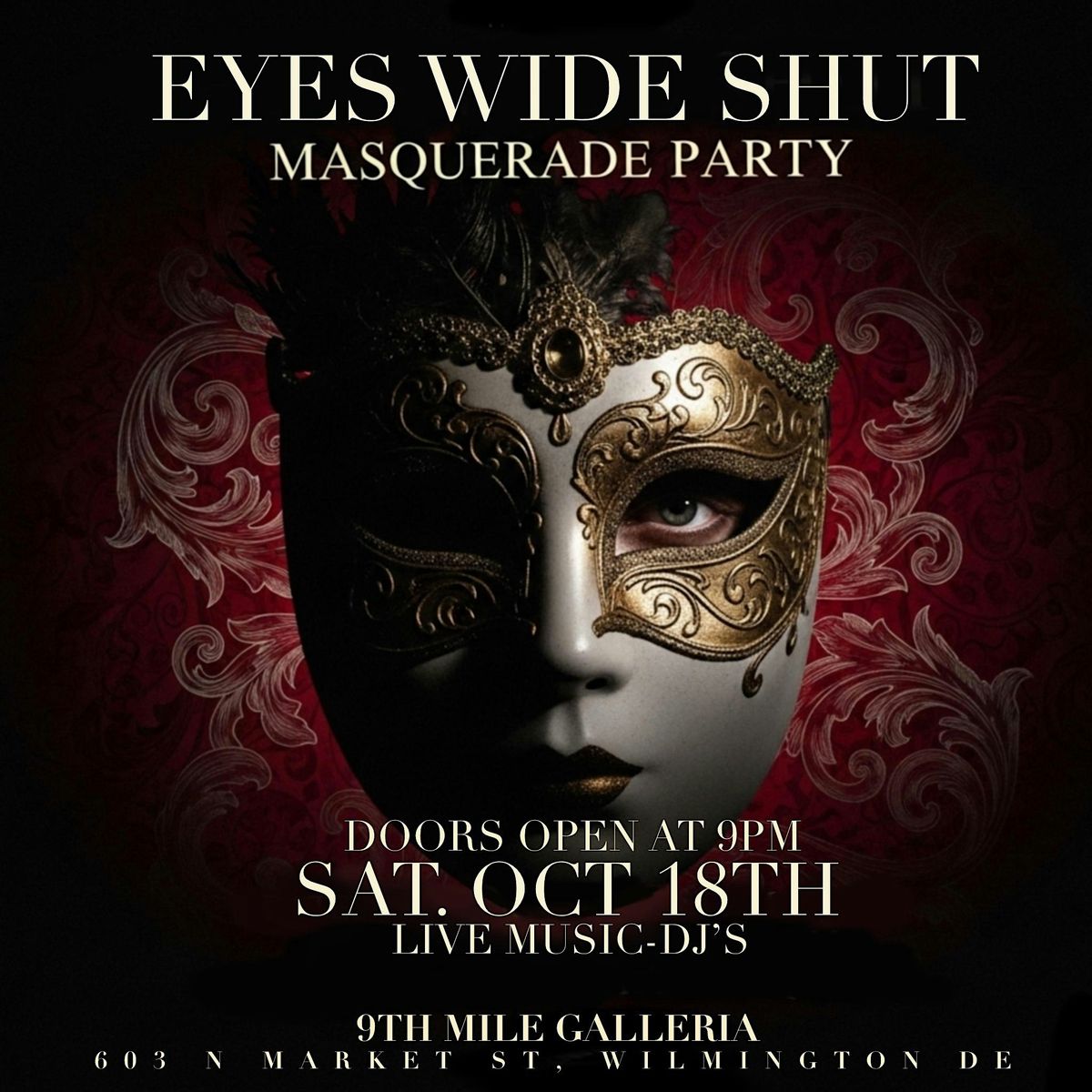 Eyes Wide Shut Masquerade Party, 18 October | Event in Wilmington | AllEvents