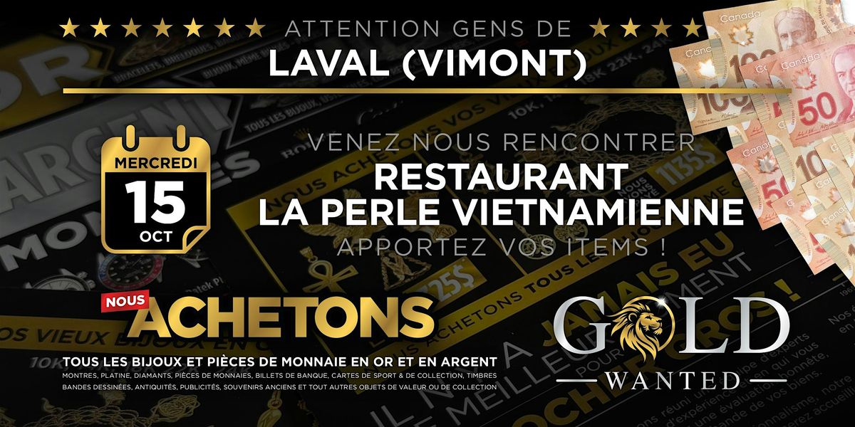LAVAL (VIMONT) - Restaurant La Perle Vietnamienne, 15 October | Event in Laval | AllEvents