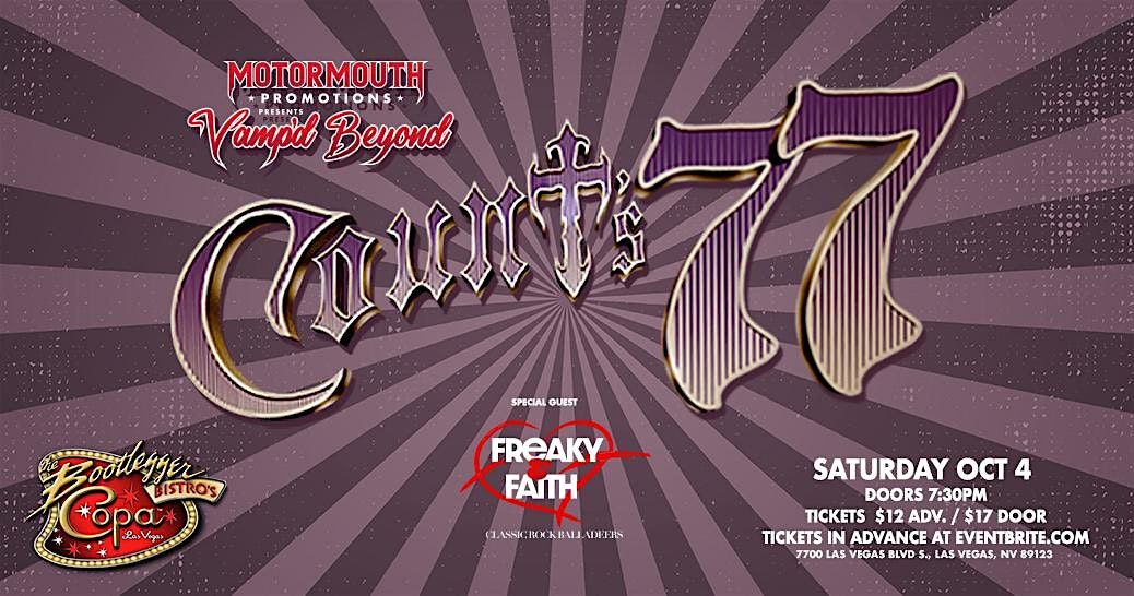 Count's 77 Rocks Copa Bootlegger Saturday Oct. 4 !, 4 October | Event in Las Vegas | AllEvents