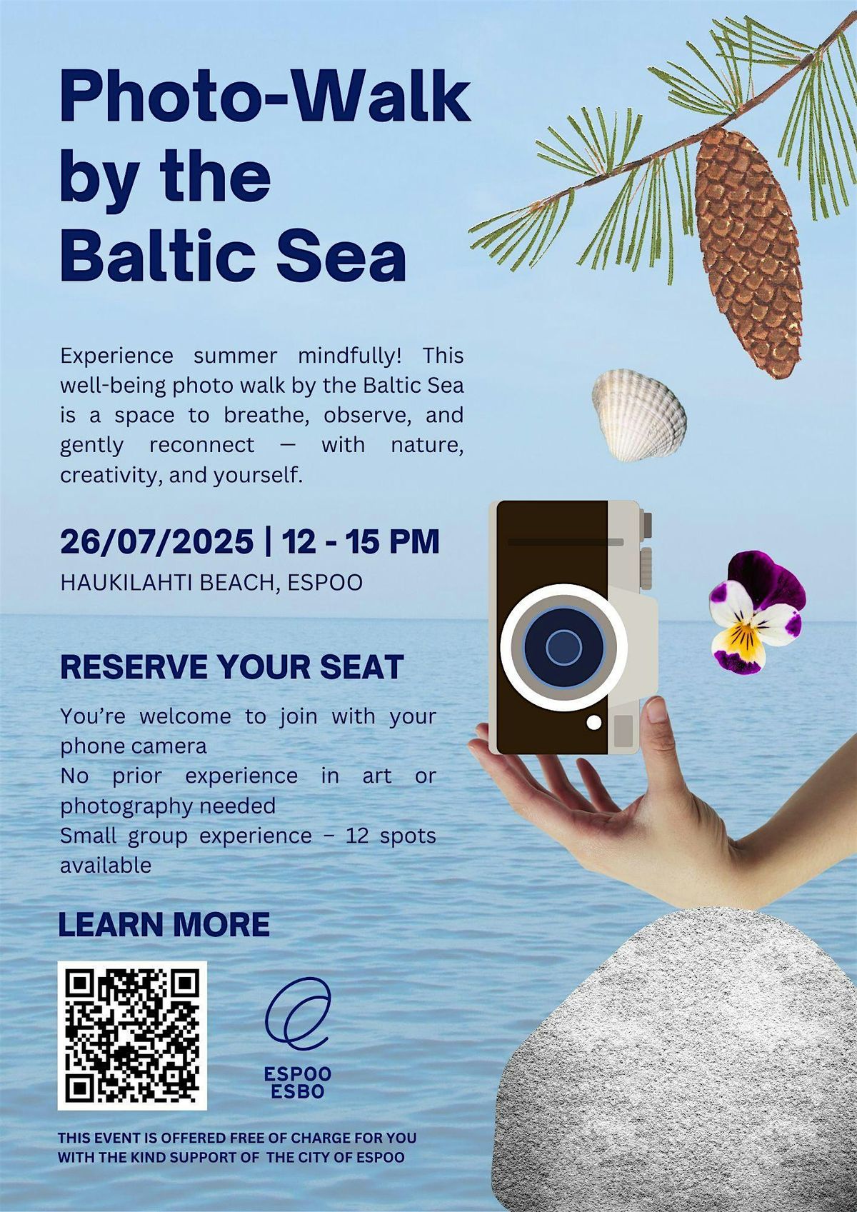Well-Being Photo-Walk by the Sea, 26 July | Event in Espoo | AllEvents