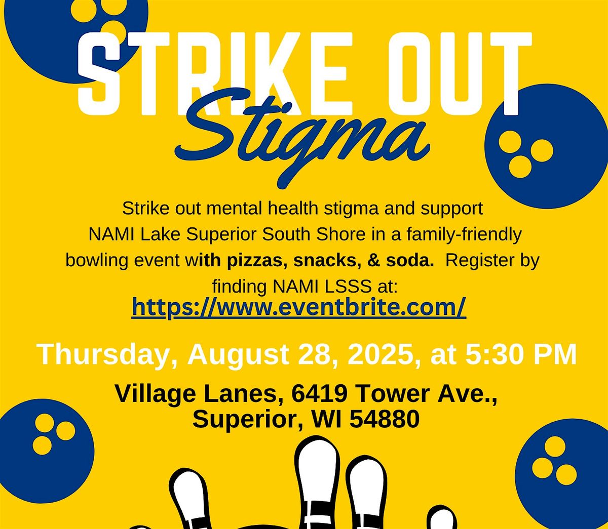 Strike Out Stigma with NAMI LSSS, 28 August | Event in Superior | AllEvents