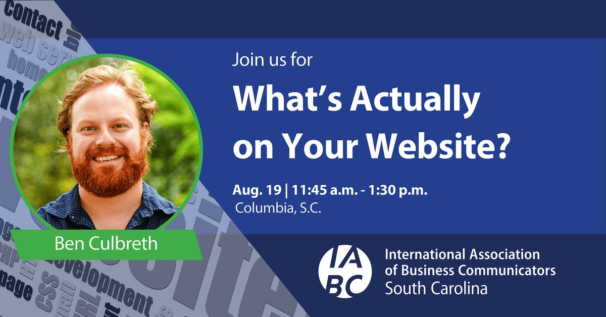 What’s Actually on Your Website?, 19 August | Event in Columbia | AllEvents