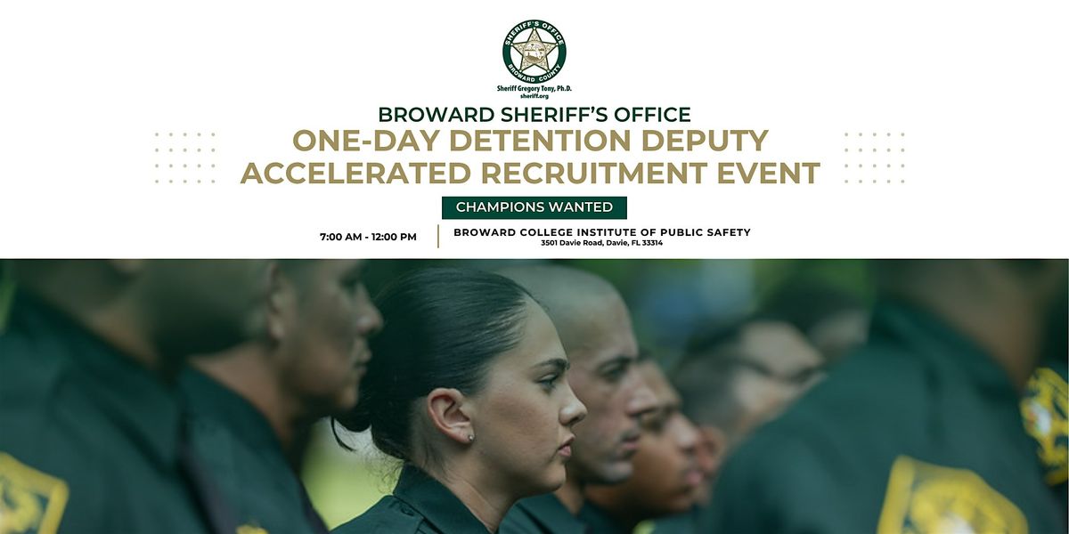 BSO One-Day Detention Deputy Accelerated Recruitment Event, 16 August | Event in Davie | AllEvents