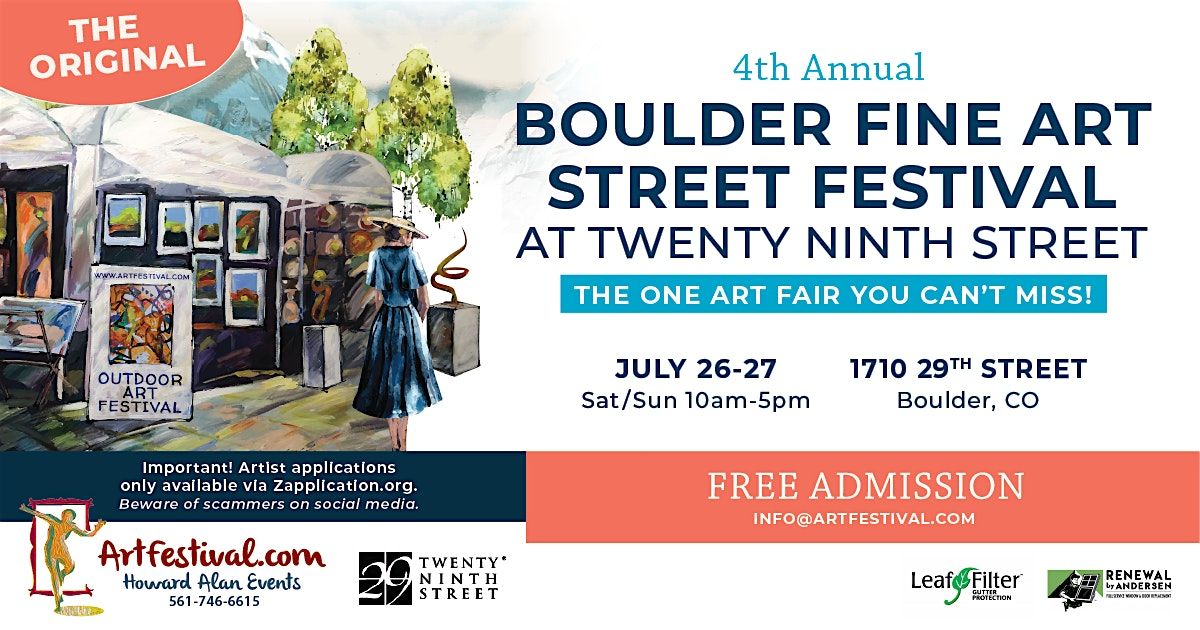 4th Annual Boulder Fine Art Street Festival at Twenty Ninth Street, 26 July | Event in Boulder | AllEvents