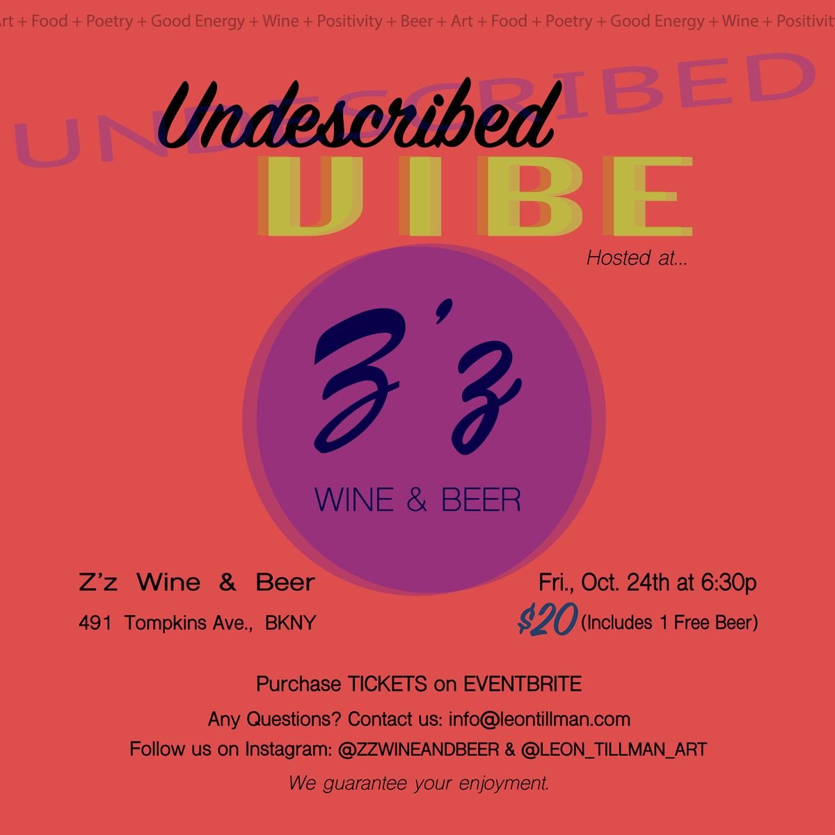 Undescribed Vibe, 24 October | Event in Brooklyn | AllEvents