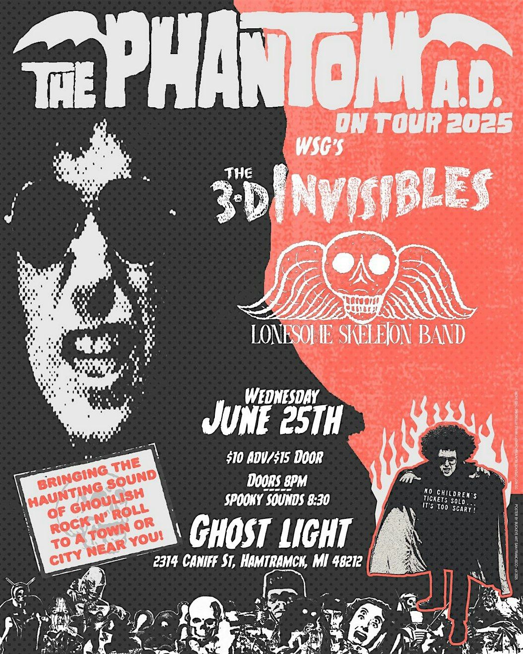 The Phantom A.D. at Ghost Light w/ 3D Invisibles, Lonesome Skeleton Band, 25 June | Event in Hamtramck | AllEvents